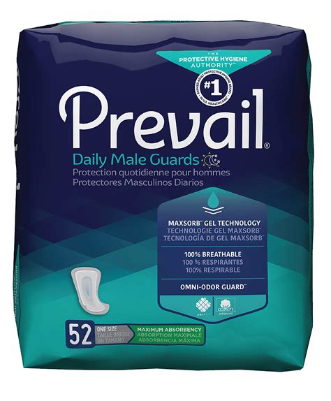 Prevail Male Guards, Maximum Absorbency, Incontinence Pads, One Size, 52 Count - Walmart.com ...