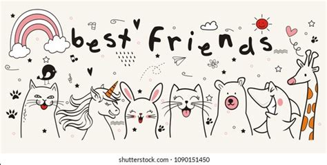 5,944 Best Friends Doodles Images, Stock Photos & Vectors | Shutterstock