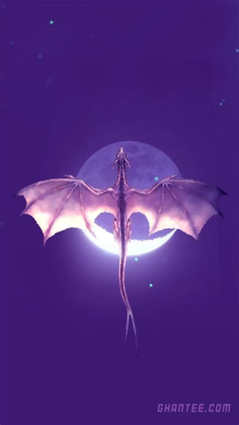 dragon crescent moon phone wallpaper | HD | Dragon artwork, Purple ...