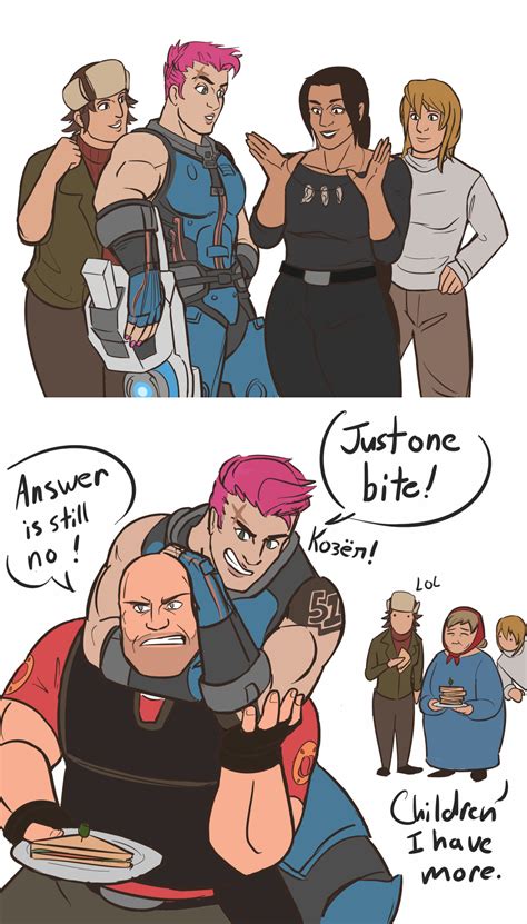 Zarya meets the Heavy's family | Overwatch | Team fortress 2 medic ...