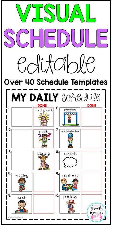 Free Printable Visual Schedule It Is Editable, Meaning You Can Type ...