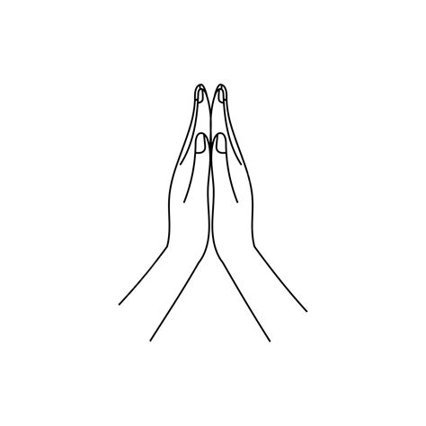 Namaste Hand Drawing Vector, Namaste Hand, Namaste Hand Sign, Namaste ...