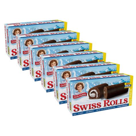 Little Debbie Big Pack Swiss Rolls, 6 Big Pack Boxes, 36 Twin Wrapped ...