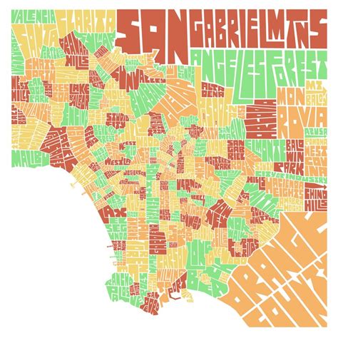 Los Angeles City Map Hand Drawing - Etsy