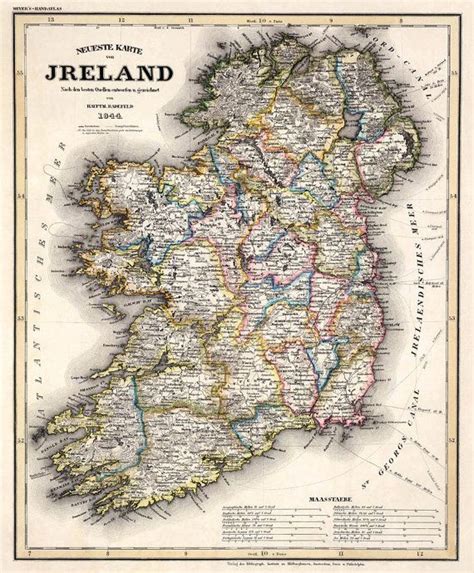 Old map of Ireland - Antique maps - Historic map of Ireland - Vintage ...