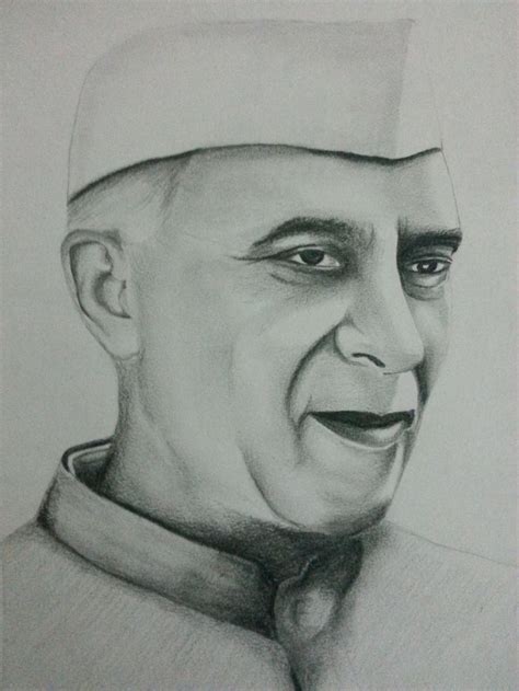 Drawing of Jawaharlal Nehru using pencils. Visit and subscribe our ...