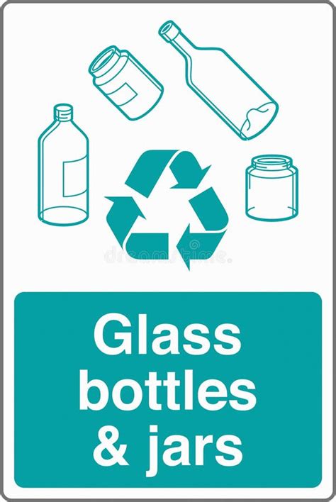 Recycling Waste Management Trash Bin Label Sticker Sign Glass Bottles ...