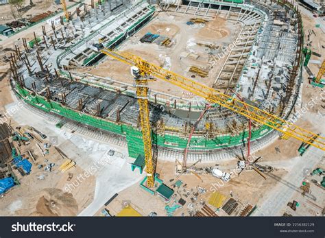 New Football Stadium Under Construction Busy Stock Photo 2256382129 | Shutterstock