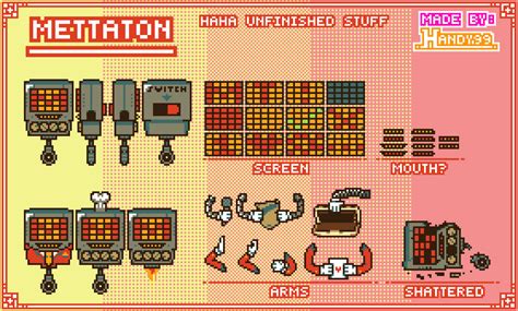 Undertale - Mettaton Sprite Sheet (WIP) by Handy99 on DeviantArt