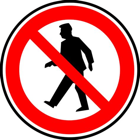 No Walking Sign Pedestrian · Free vector graphic on Pixabay