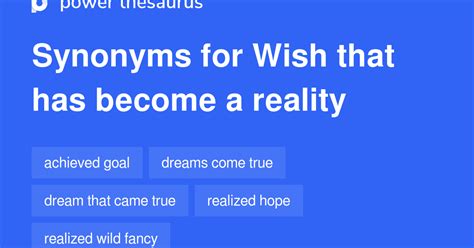 Wish That Has Become A Reality synonyms - 12 Words and Phrases for Wish ...