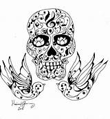 tattoo coloring Pages  skull sketch template