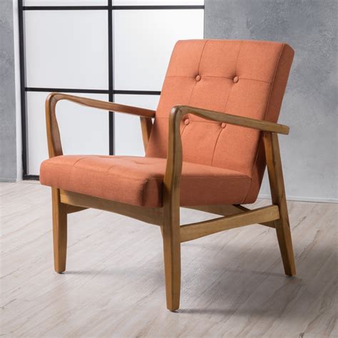 Noble House Surrey Mid Century Modern Design Accent Chair, Orange - Walmart.com - Walmart.com