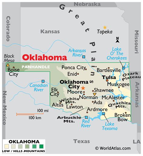 Oklahoma Map / Geography of Oklahoma/ Map of Oklahoma - Worldatlas.com