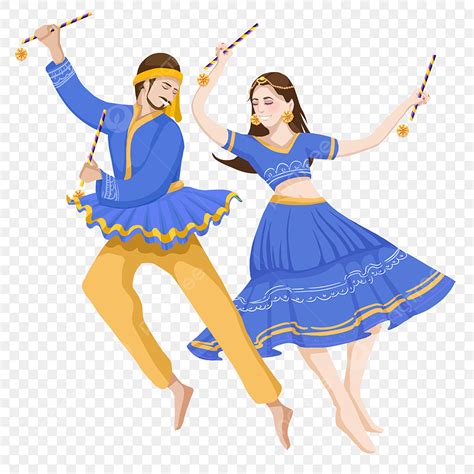 Garba Dance Clipart Vector, Hindu Sharada Navaratri Religious Festival ...