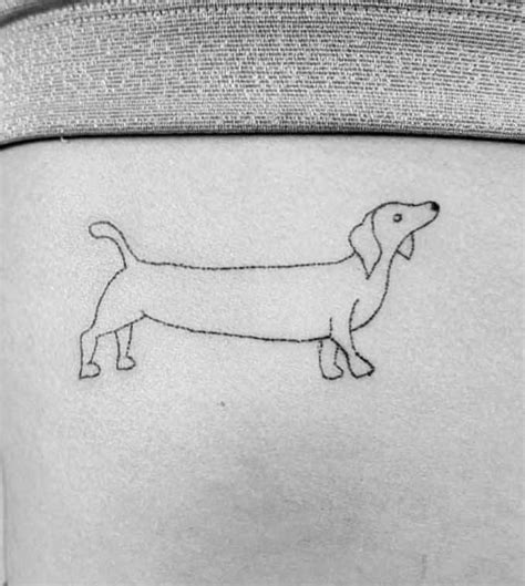 20 Simple Dachshund Outline Tattoo Ideas | Inku Paw | Tattoos, First time tattoos, Daschund tattoo