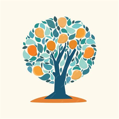 Free Vector | Flat design mango tree illustration