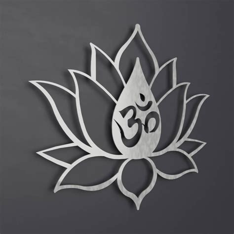 Om Lotus Flower Metal Wall Art, Om Wall Decor, Om Wall Art, Spiritual Wall Art, Yoga Wall Decor ...