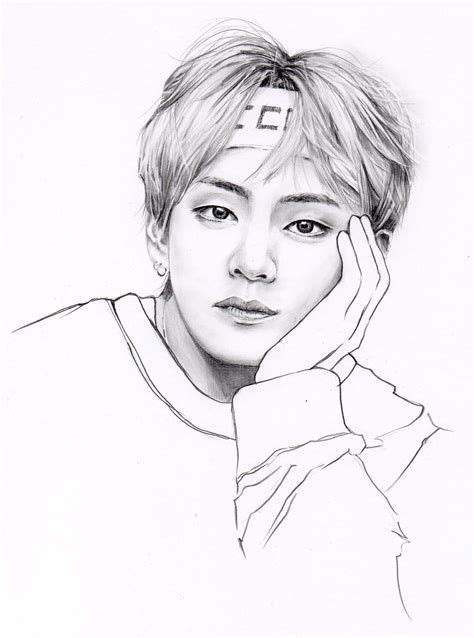 #characterart #artgirl | Bts drawings, V bts drawing, Drawings bts