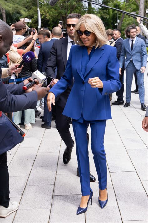 Brigitte Macron Wears Blue Pumps to Vote in French Elections – Footwear ...