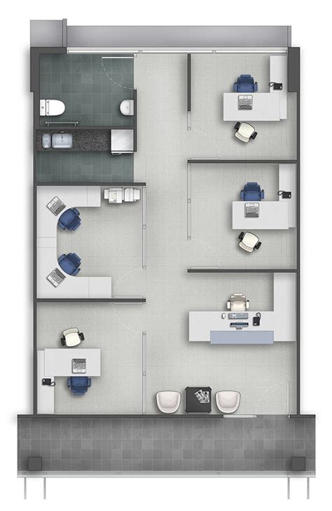 Floor plan rendering on Behance | Office layout plan, Small office design, Office floor plan