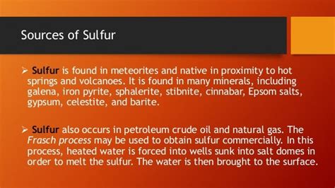 Discovery of element sulfur