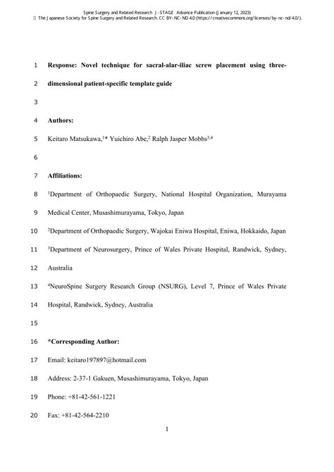 (PDF) Response: Novel Technique for Sacral-Alar-Iliac Screw Placement Using Three-Dimensional ...