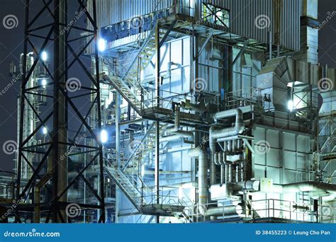 Industrial Complex At Night Stock Photos - Image: 38455223