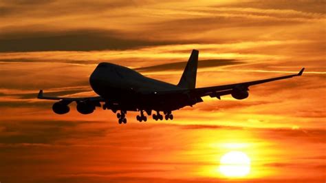 airplane, Landing, Silhouette, Sunset, Sky, Boeing 747 Wallpapers HD / Desktop and Mobile ...