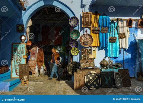 Morocco. Chefchaouen. a Souvenirs Shop in the Medina Editorial ...