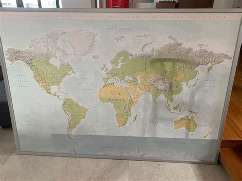 Huge Ikea World Map - 200 X 140cm - Ikea Bjorksta - Ultra-light frame ...