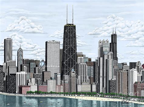 Chicago Skyline Drawing