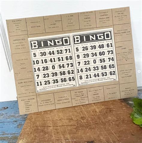 Vintage Bingo Advertising Card Board Black Cream Cardboard - Etsy