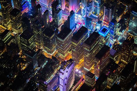 New York City, Times Square, USA, Night, City, Aerial view HD Wallpapers / Desktop and Mobile ...