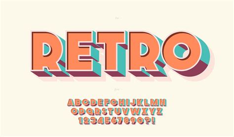 Vector retro font bold style modern typography 7654916 Vector Art at ...