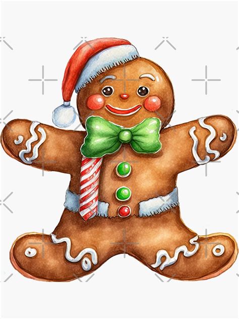 "Christmas Gingerbread Man" Sticker for Sale by MasartDesigns | Redbubble