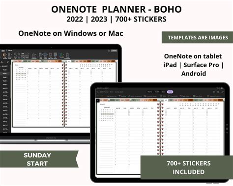 Onenote planner 2022 2023 digital planner surface pro onenote digital ...