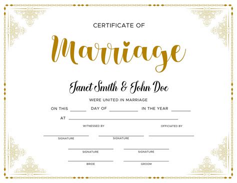 Editable Marriage Certificate. Editable Printable Wedding Certificate ...