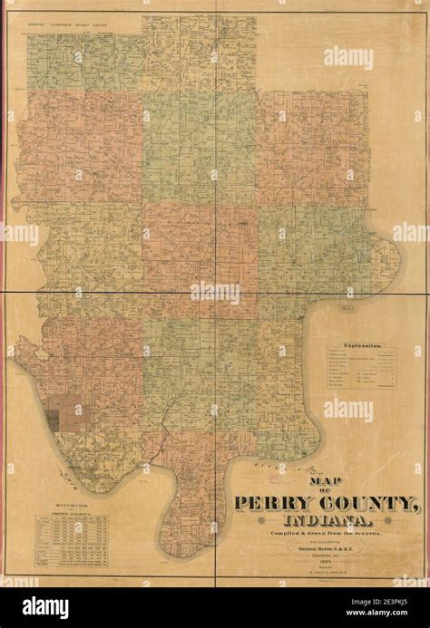 Map of Perry County, Indiana Stock Photo - Alamy