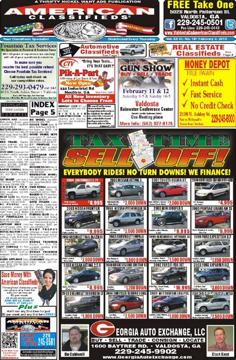 Valdosta American Classifieds 02-02-12 by Tallahassee American Classifieds - Issuu