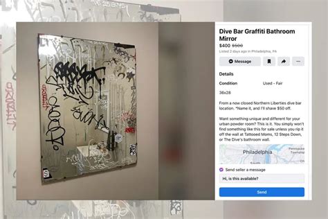 Philadelphia dive bar mirror listed on Facebook Marketplace