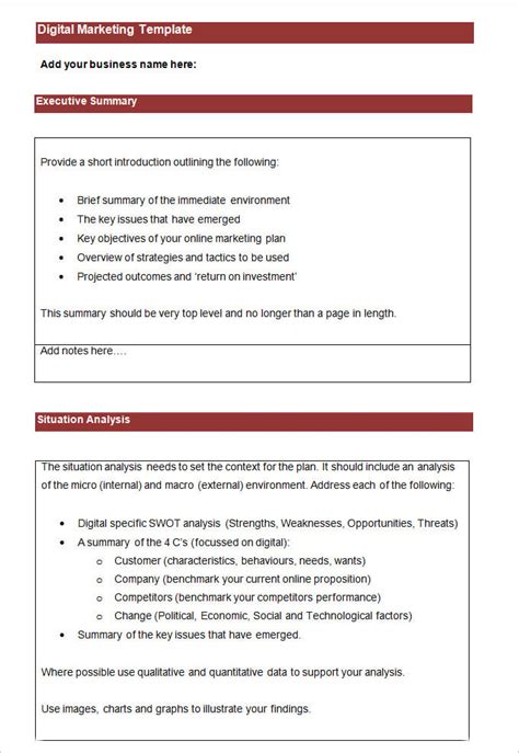 Digital Marketing Plan Template - 8+ Free Word, PDF Documents Download