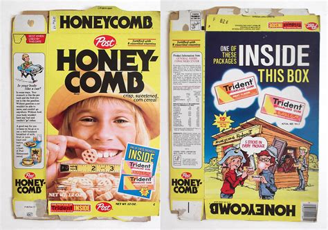 Vintage Post 1977 Honeycomb Cereal Box Trident Gum - a photo on Flickriver