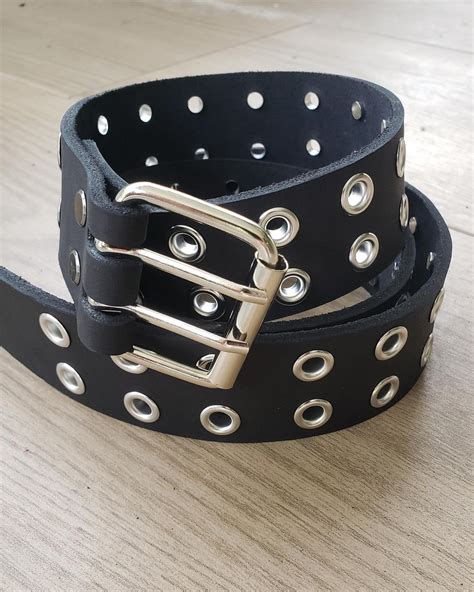 Custom Leather Double Hole Belt - Etsy