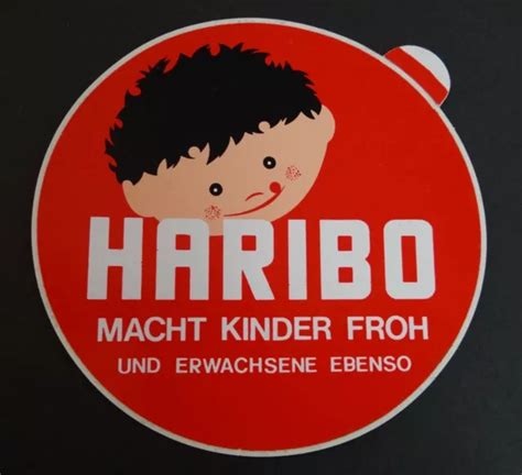 WERBE-AUFKLEBER HARIBO MACHT Kinder froh und Erwachsene ebenso Bonn 80er EUR 8,99 - PicClick DE