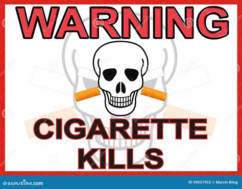 CIGARETTE WARNING stock illustration. Illustration of dead - 59057953