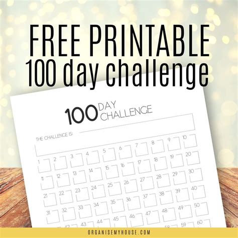 Free Printable 100 Day Challenge Calendar (A4 And Letter)