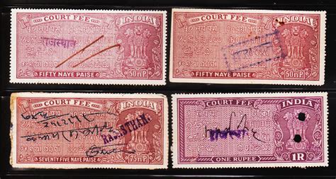 Heritage of India stamps site: India court fee stamps overprinted Rajasthan