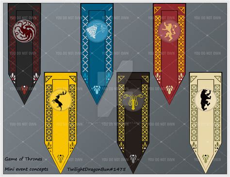 Game of thrones mini event - Banner set 1 by TwilightSpringlock on ...