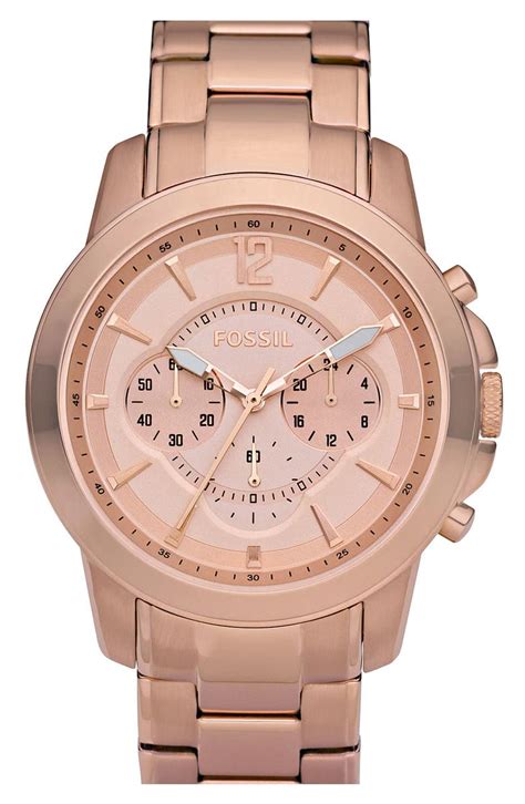 Fossil Rose Gold Chronograph Bracelet Watch, 42mm | Nordstrom